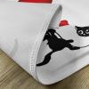 Ambesonne Valentines Day Place Mats Set of 4, Cat Holding Heart Shaped Baloons Romantic Love Themed Illustration, Washable Fabric Placemats for Dining Table, Standard Size, Vermilion Black