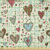 Ambesonne Valentines Fabric by The Yard, Hand Drawn Dotted Background with Valentines Day Themed Colorful Heart Shapes, Stretch Knit Fabric for Clothing Sewing and Arts Crafts, 5 Yards, Multicolor(Multicolor)