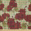 Ambesonne Vintage Fabric by The Yard, Romantic Red Rose Blooms with Sketches Classical Valentines Day Inspired, Stretch Knit Fabric for Clothing Sewing and Arts Crafts, 1 Yard, Red Khaki Sand Brown(Red Khaki Sand Brown)