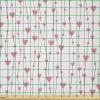 Ambesonne Vintage Valentine Fabric by The Yard, Hearts and Rounds on Curvilinear Lines, Stretch Knit Fabric for Clothing Sewing and Arts Crafts, 2 Yards, Pale Pink Pink(Baby Pink Pink)