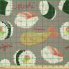 Ambesonne Vintage Valentine Fabric by The Yard, Romantic Beauty Repetitive Pattern with Irregular Hearts, Stretch Knit Fabric for Clothing Sewing and Arts Crafts, 10 Yards, Cream Vermilion(White Green)