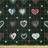 Ambesonne Vintage Valentine Fabric by The Yard, Romantic Beauty Repetitive Pattern with Irregular Hearts, Stretch Knit Fabric for Clothing Sewing and Arts Crafts, 10 Yards, Cream Vermilion(Black Red)