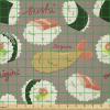 Ambesonne Vintage Valentine Fabric by The Yard, Romantic Beauty Repetitive Pattern with Irregular Hearts, Stretch Knit Fabric for Clothing Sewing and Arts Crafts, 10 Yards, Cream Vermilion(White Green)