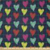 Ambesonne Vintage Valentine Fabric by The Yard, Romantic Beauty Repetitive Pattern with Irregular Hearts, Stretch Knit Fabric for Clothing Sewing and Arts Crafts, 10 Yards, Cream Vermilion(Seafoam)