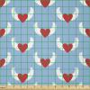 Ambesonne Vintage Valentine Fabric by The Yard, Romantic Beauty Repetitive Pattern with Irregular Hearts, Stretch Knit Fabric for Clothing Sewing and Arts Crafts, 10 Yards, Cream Vermilion(Blue Vermilion)