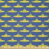Ambesonne Vintage Valentine Fabric by The Yard, Romantic Beauty Repetitive Pattern with Irregular Hearts, Stretch Knit Fabric for Clothing Sewing and Arts Crafts, 10 Yards, Cream Vermilion(Mustard Blue)