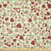 Ambesonne Vintage Valentine Fabric by The Yard, Romantic Beauty Repetitive Pattern with Irregular Hearts, Stretch Knit Fabric for Clothing Sewing and Arts Crafts, 10 Yards, Cream Vermilion(Cream Vermilion)