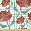 Ambesonne Watercolor Flowers Fabric by The Yard, Rose Romantic Blooms Valentines Day Lovers Celebration Theme, Stretch Knit Fabric for Clothing Sewing and Arts Crafts, 2 Yards, Vermilion Slate Blue(Vermilion Slate Blue)