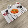 Ambesonne Wine Place Mats Set of 4, Abstract Drink Glasses Silhouettes Dots Alcohol Theme Modern, Washable Fabric Placemats for Dining Table, Standard Size, Black Grey