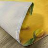 Ambesonne Yellow Place Mats Set of 4, Danish Dutch Tulips on Colored Wall Garden Floral Love Lily Herbs Print, Washable Fabric Placemats for Dining Table, Standard Size, Yellow Green