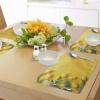 Ambesonne Yellow Place Mats Set of 4, Danish Dutch Tulips on Colored Wall Garden Floral Love Lily Herbs Print, Washable Fabric Placemats for Dining Table, Standard Size, Yellow Green