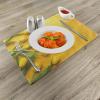 Ambesonne Yellow Place Mats Set of 4, Danish Dutch Tulips on Colored Wall Garden Floral Love Lily Herbs Print, Washable Fabric Placemats for Dining Table, Standard Size, Yellow Green