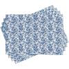 Ambesonne Blue Place Mats Set of 4, Delicate Spring Season Themed Floral Pattern in Traditional Gzhel Look Print, Washable Fabric Placemats for Dining Table, Standard Size, Cobalt Blue White