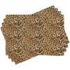 Ambesonne Brown Place Mats Set of 4, Leopard Print Animal Skin Digital Printed Wild Safari Themed Spotted Pattern Art, Washable Fabric Placemats for Dining Table, Standard Size, Brown Black