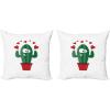 Ambesonne Cactus Decorative Throw Pillow Case Pack of 2, Funny Cartoon Lover in a Pot with Romantic Hearts Valentine’s Day, Couch Bedroom Living Room Cushion Cover, 20″, Jade Green and Dark Pink