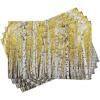 Ambesonne Forest Place Mats Set of 4, Autumn Birch Forest Golden Yellow Leaves Woodland October Seasonal Nature Picture, Washable Fabric Placemats for Dining Table, Standard Size, Yellow and Grey