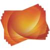 Ambesonne Orange Place Mats Set of 4, Colorful Smooth Twist Lines Sun Abstraction Energy Flow Waves Curves Art, Washable Fabric Placemats for Dining Table, Standard Size, Orange Yellow