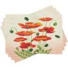 Ambesonne Poppy Flower Place Mats Set of 4, Bouquet with Coming of The Spring Theme Nature Growth Arrangement, Washable Fabric Placemats for Dining Table, Standard Size, Cream Vermilion Green