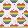 Ambesonne Pride Day Fabric by The Yard, LGBT Rainbow Hearts Valentines Watercolor Splashes Pattern, Stretch Knit Fabric for Clothing Sewing and Arts Crafts, 2 Yards, Hot Pink Azure Blue(Hot Pink Azure Blue)