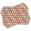 Ambesonne Retro Place Mats Set of 4, Sixties and Seventies Style Geometric Round Shaped Repeated Symmetric Design, Washable Fabric Placemats for Dining Table, Standard Size, Orange Cream