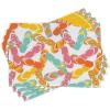 Ambesonne Summer Place Mats Set of 4, Colorful Bunch Flip Flops Sandals Pattern Relax Holiday Sunbath Theme Groovy Graphic, Washable Fabric Placemats for Dining Table, Standard Size, Yellow Pink