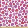 Ambesonne Valentine’s Day Fabric by The Yard, Love Themed Simple Pattern with Hearts, Stretch Knit Fabric for Clothing Sewing and Arts Crafts, 3 Yards, Pink Fuchsia