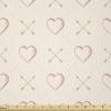 Ambesonne Valentines Fabric by The Yard, Arrow and Hearts Simplistic Cutsy Illustration, Stretch Knit Fabric for Clothing Sewing and Arts Crafts, 1 Yard, Champagne Ruby