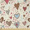 Ambesonne Valentines Fabric by The Yard, Hand Drawn Dotted Background with Valentines Day Themed Colorful Heart Shapes, Stretch Knit Fabric for Clothing Sewing and Arts Crafts, 5 Yards, Multicolor(Multicolor)