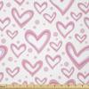 Ambesonne Vintage Valentine Fabric by The Yard, Pastel Design Pattern of Hearts and Rounds, Stretch Knit Fabric for Clothing Sewing and Arts Crafts, 3 Yards, Pink Pale Pink(Pink Pale Pink)
