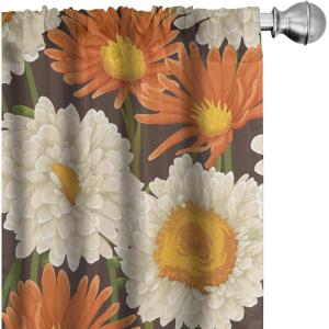 Ambesonne Floral Curtains, Valentine’s Day Concept Art Pastel Repetitive Roses Pattern Plot, Window Treatments 2 Panel Set for Living Room Bedroom, Pair of – 28″ x 84″, Dark Pink Blush and White(Pale Vermilion Green)