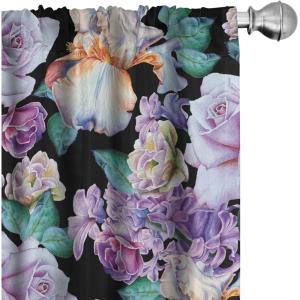 Ambesonne Floral Curtains, Valentine’s Day Concept Art Pastel Repetitive Roses Pattern Plot, Window Treatments 2 Panel Set for Living Room Bedroom, Pair of – 28″ x 84″, Dark Pink Blush and White(Jade Green and Ceil Blue)