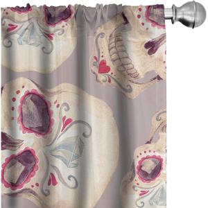 Ambesonne Floral Curtains, Valentine’s Day Concept Art Pastel Repetitive Roses Pattern Plot, Window Treatments 2 Panel Set for Living Room Bedroom, Pair of – 28″ x 84″, Dark Pink Blush and White(Dark Pink and Pale Seafoam)