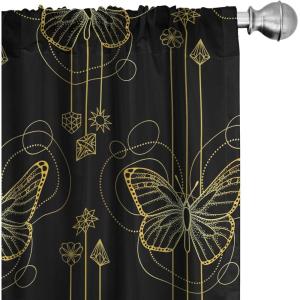Ambesonne Floral Curtains, Valentine’s Day Theme Grunge Style Repetitive Rose Flowers Abstract, Window Treatments 2 Panel Set for Living Room Bedroom, Pair of – 28″ x 84″, Pale Fuchsia and Sepia(Charcoal Grey and Dark Yellow)