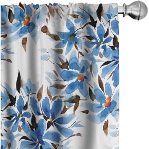 Ambesonne Floral Curtains, Valentine’s Day Theme Grunge Style Repetitive Rose Flowers Abstract, Window Treatments 2 Panel Set for Living Room Bedroom, Pair of – 28″ x 84″, Pale Fuchsia and Sepia(Sea Blue Chocolate and White)