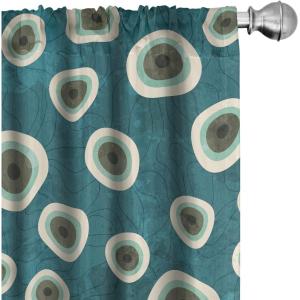 Ambesonne Floral Curtains, Valentine’s Day Theme Grunge Style Repetitive Rose Flowers Abstract, Window Treatments 2 Panel Set for Living Room Bedroom, Pair of – 28″ x 84″, Pale Fuchsia and Sepia(Dark Cadet Blue and Brown)