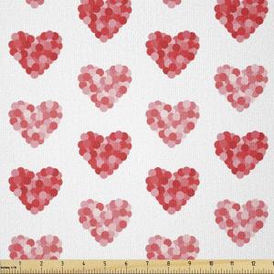 Ambesonne Hearts Fabric by The Yard, Shapes Out of Circles Dots Romantic Theme Valentines Day Feels Couple Love, Stretch Knit Fabric for Clothing Sewing and Arts Crafts, 5 Yards, Blush Pastel Pink(Blush Pastel Pink)