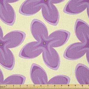 Ambesonne Mauve Fabric by The Yard, Big Fresh Flower Floret Buds Bouquet Motif Valentine Romance Blossoms Design Print, Stretch Knit Fabric for Clothing Sewing and Arts Crafts, 2 Yards, Yellow Violet(Yellow Violet)