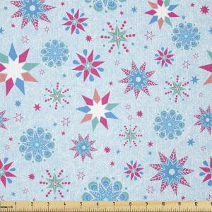 Ambesonne Vintage Valentine Fabric by The Yard, Romantic Beauty Repetitive Pattern with Irregular Hearts, Stretch Knit Fabric for Clothing Sewing and Arts Crafts, 10 Yards, Cream Vermilion(Pale Blue Magenta Seafoam)