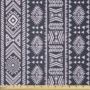 Ambesonne Vintage Valentine Fabric by The Yard, Romantic Beauty Repetitive Pattern with Irregular Hearts, Stretch Knit Fabric for Clothing Sewing and Arts Crafts, 10 Yards, Cream Vermilion(Blue White)
