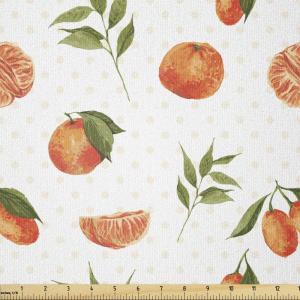 Ambesonne Vintage Valentine Fabric by The Yard, Romantic Beauty Repetitive Pattern with Irregular Hearts, Stretch Knit Fabric for Clothing Sewing and Arts Crafts, 10 Yards, Cream Vermilion(Orange Fern)