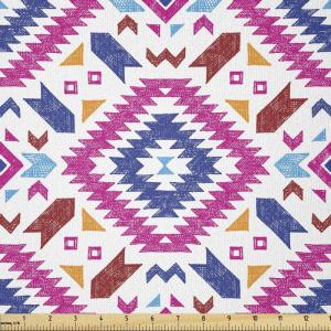 Ambesonne Vintage Valentine Fabric by The Yard, Romantic Beauty Repetitive Pattern with Irregular Hearts, Stretch Knit Fabric for Clothing Sewing and Arts Crafts, 10 Yards, Cream Vermilion(Burgundy Fuchsia)