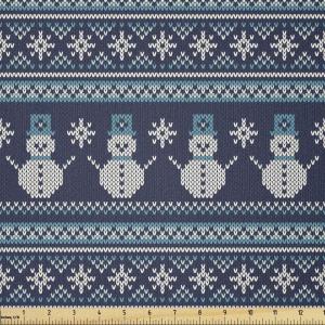 Ambesonne Vintage Valentine Fabric by The Yard, Romantic Beauty Repetitive Pattern with Irregular Hearts, Stretch Knit Fabric for Clothing Sewing and Arts Crafts, 10 Yards, Cream Vermilion(Turquoise Blue)