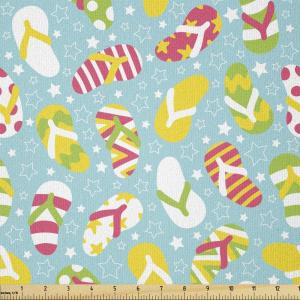 Ambesonne Vintage Valentine Fabric by The Yard, Romantic Beauty Repetitive Pattern with Irregular Hearts, Stretch Knit Fabric for Clothing Sewing and Arts Crafts, 10 Yards, Cream Vermilion(Yellow Pink)