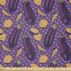 Ambesonne Vintage Valentine Fabric by The Yard, Romantic Beauty Repetitive Pattern with Irregular Hearts, Stretch Knit Fabric for Clothing Sewing and Arts Crafts, 10 Yards, Cream Vermilion(Purple Beige)