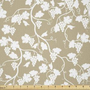 Ambesonne Vintage Valentine Fabric by The Yard, Romantic Beauty Repetitive Pattern with Irregular Hearts, Stretch Knit Fabric for Clothing Sewing and Arts Crafts, 10 Yards, Cream Vermilion(White Tan)
