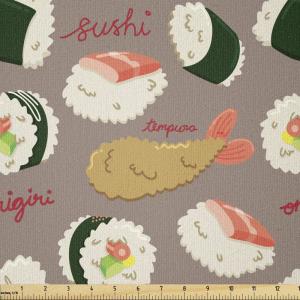 Ambesonne Vintage Valentine Fabric by The Yard, Romantic Beauty Repetitive Pattern with Irregular Hearts, Stretch Knit Fabric for Clothing Sewing and Arts Crafts, 10 Yards, Cream Vermilion(White Green)