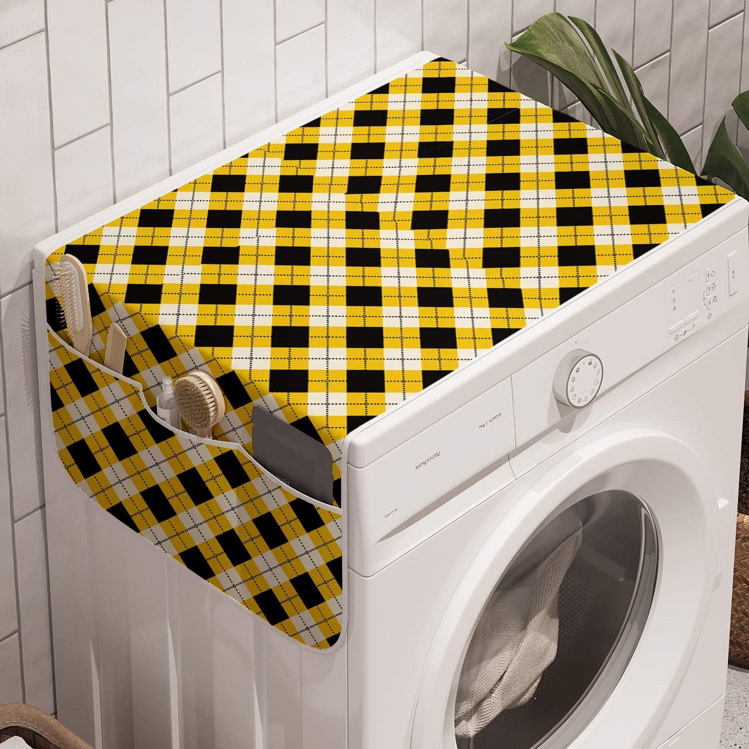 imageAmbesonne Cartoon Microwave Oven Cover Vertical Stripes with Bow Ties Pale Palette Illustration Valentines Day Water Resistant Organizer with Pockets for Kitchen 36 x 12 Pale Pink RoseYellow Black and White