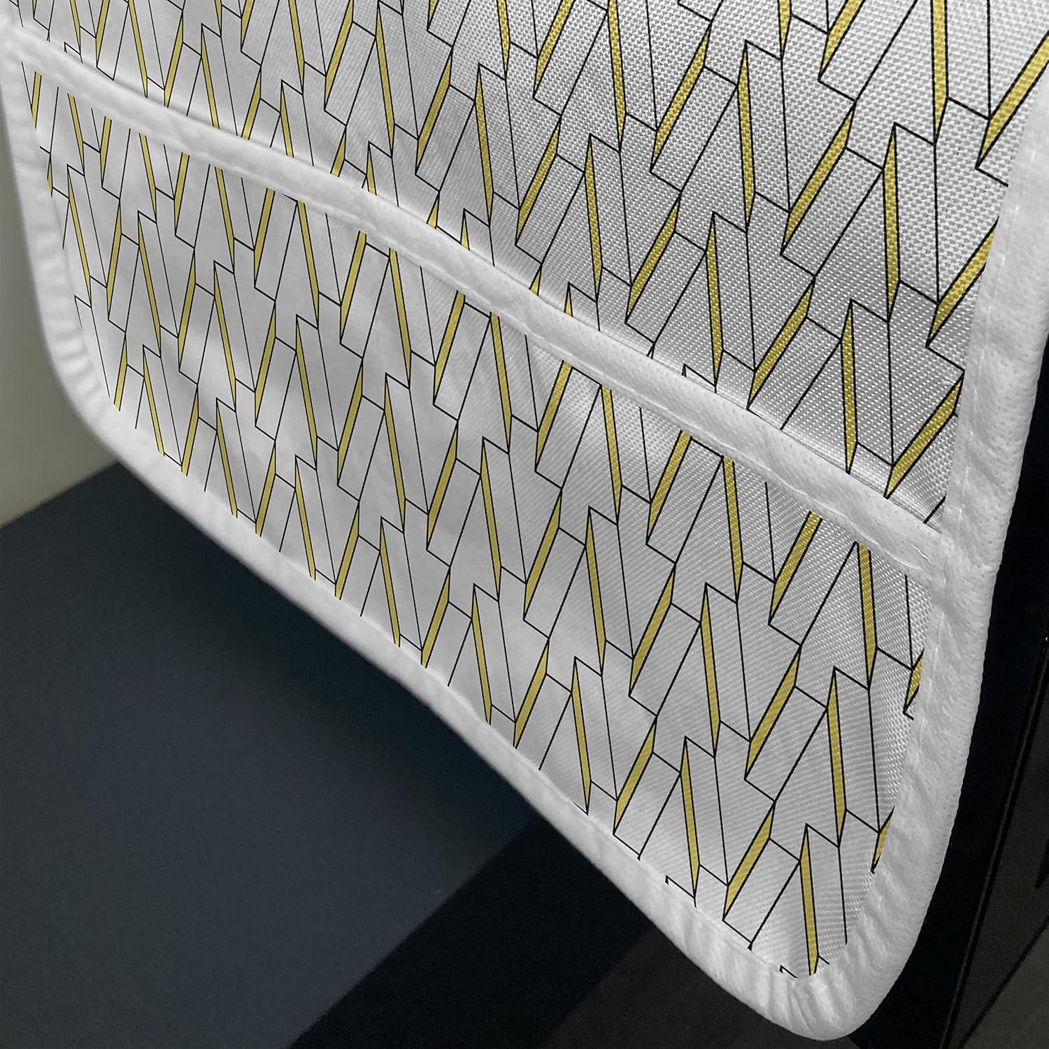 imageAmbesonne Cartoon Microwave Oven Cover Vertical Stripes with Bow Ties Pale Palette Illustration Valentines Day Water Resistant Organizer with Pockets for Kitchen 36 x 12 Pale Pink RoseYellow Black White