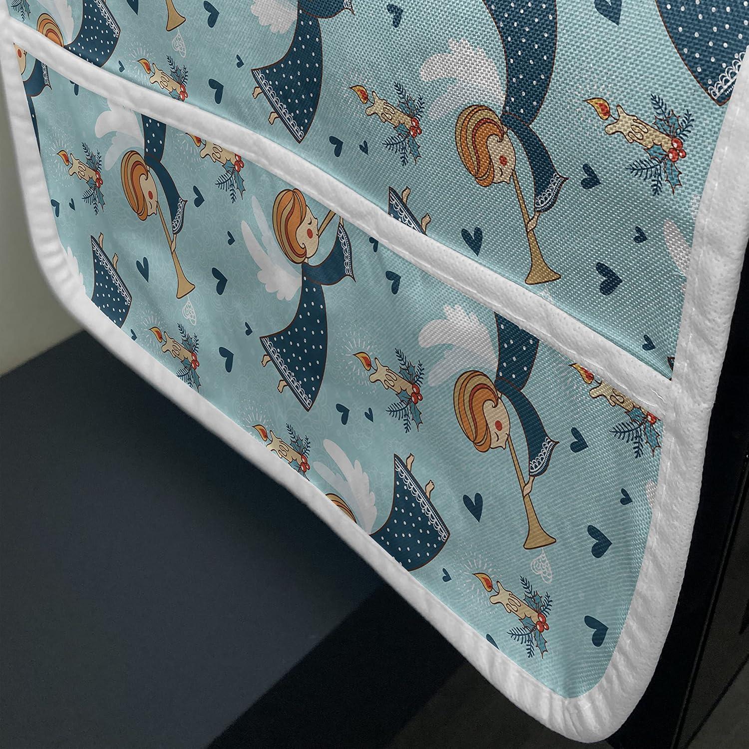 imageAmbesonne Cartoon Microwave Oven Cover Vertical Stripes with Bow Ties Pale Palette Illustration Valentines Day Water Resistant Organizer with Pockets for Kitchen 36 x 12 Pale Pink RosePale Blue Orange
