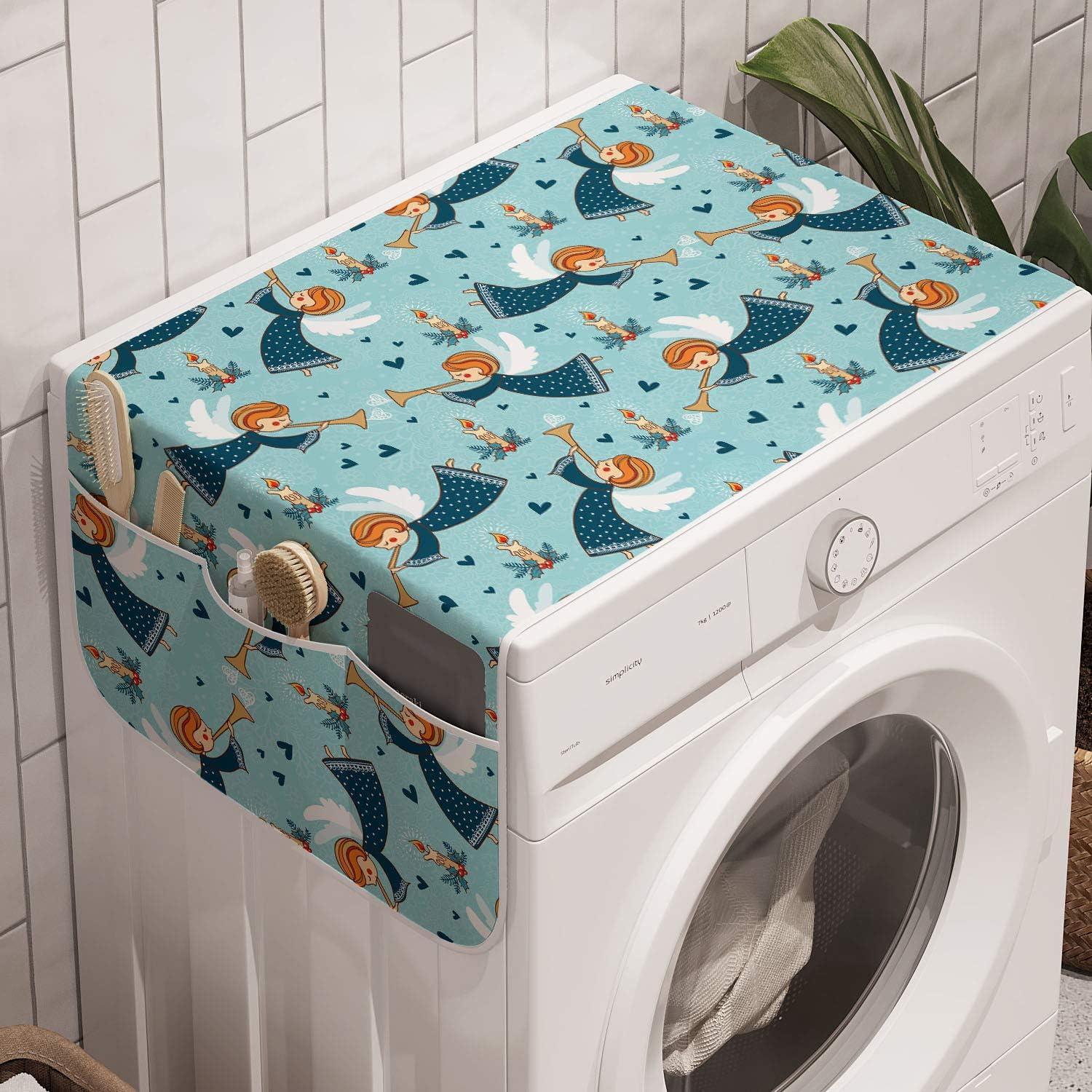 imageAmbesonne Cartoon Microwave Oven Cover Vertical Stripes with Bow Ties Pale Palette Illustration Valentines Day Water Resistant Organizer with Pockets for Kitchen 36 x 12 Pale Pink RosePale Blue Orange